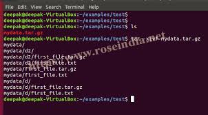 create tar gz file in linux command line