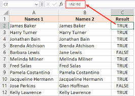 how to compare text in excel easy