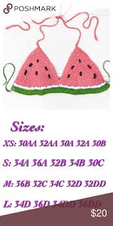Pink Watermelon Bralette Hand Crocheted With 100 Acrylic