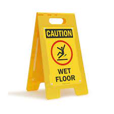 wet floor a shaped sign board safety