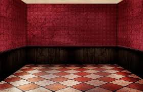 room empty interior floor tiles red