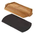 Acacia Wood Serving Board with Slate Insert CANVAS