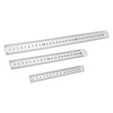 Metal ruler (15 cm, double sided: cm and inches) - Wood, Tools & Deco