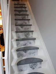 Stairs are commonly the first thing guests notice when they are entering your home. Diy Mum Reveals How She Transformed Her Stairs For Just 35 With Carpet Tiles Wallpaper And Paint