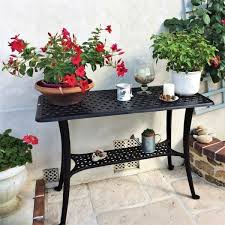 Bbq Metal Garden Side Table In Antique