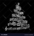 Christmas tree from music notes Royalty Free Vector Image