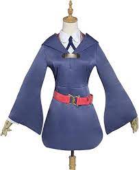 Amazon.com: Grand Duke Akko Kagari Cosplay Costume Little Witch Academia  Cosplay Costume School Uniform Blue Dress+Hat+Shoes Cover (Customized,Size)  : Clothing, Shoes & Jewelry