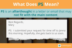 ps mean and stand for in a letter