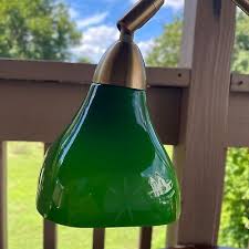 Rare Ikea Work Table Lamp Green Glass