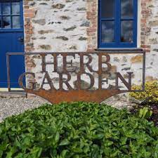 Metal garden gates are very durable and easy to install! Herb Garden Rustic Metal Sign Ravens Way Metalworks