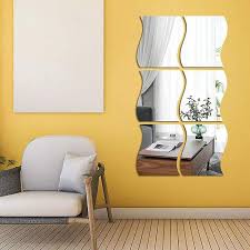 Pack 3d Wave Wall Mirrors Acrylic Wall