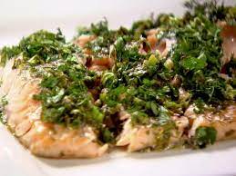 roasted salmon with green herbs recipe