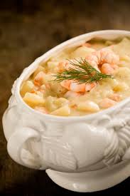 creamy russet potato soup with shrimp