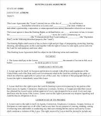Land Rent Agreement Form Short Term Commercial Lease Agreement