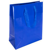 blue clear colored glossy gift bags 5 8