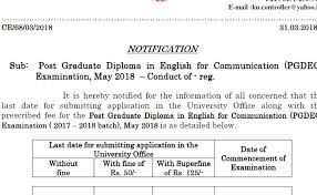 Detailed time table will be published in the university office, information centres, examination centres and in the university web site. Kerala University Pgdec May 2018 Examination Notification Mix India