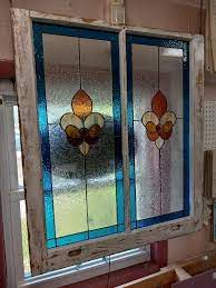 Stained Glass Window Large Wood Frame