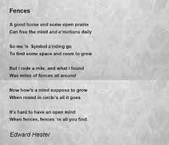 fences fences poem by edward hester