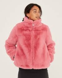 blush pink faux fur coat oliver bonas