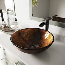 Vigo Glass Round Vessel Bathroom Sink
