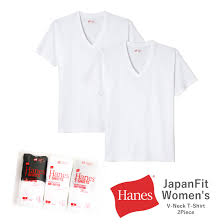 Class Two Pieces Of Hanes Hanes Women V Neck T Shirt Japan Fitting Short Sleeves Cut And Sew 2p Jpan Fit White Ladys Plain Fabric Hw5115 Present