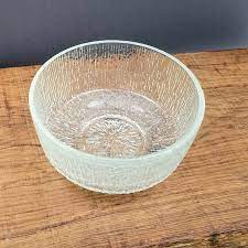Vintage Pressed Glass Ice Textured Bowl