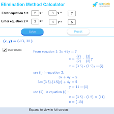 Elimination Method Calculator Free