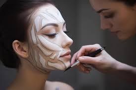 makeup artist transforming face