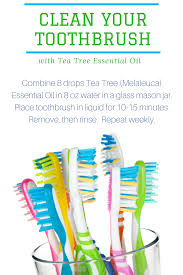 your toothbrush with tea tree essential oil