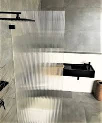 fluted glass shower screen trinity