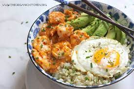 Shrimp And Cauliflower Rice Bowl gambar png