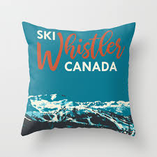 ski whistler canada throw pillow by