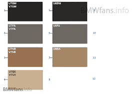 Sample Chart Upholstery Colors Leather Bmw 7 E66 750li