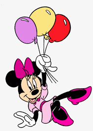 minnie mouse holding balloons
