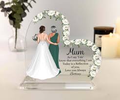 heart acrylic plaque wedding mom mum