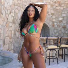 Megan thee stallion accepted the highly coveted best new artist trophy at the grammy awards 2021 — get the details. Megan Thee Stallion Shows Off Her Curves In Multicolored Bikini People Com
