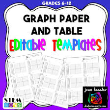 Graph Paper And Table Handout With Editable Template By Joan Kessler