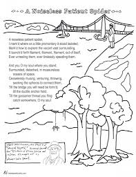 coloring page poems a noiseless patient spider by walt whitman 