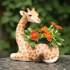 Young Safari Giraffe Garden Planter