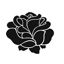 rose flower black silhouette design