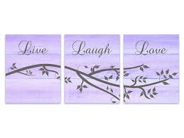 live laugh love purple wall decor