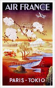 Affiche fret air france // affiche rétro air france // france // affiches de voyage vintage. Amazon De Air France Paris Tokyo 63 X 100 Cm Zeigt Poster
