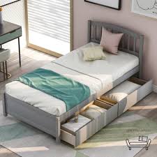 Twin Size Plywood Platform Bed Frame W