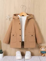 Shein Baby Boy Patch Pocket Hooded Coat