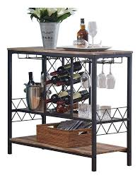 Ihomdec Industrial Wine Rack Table With