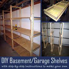 diy basement garage shelves with step