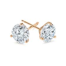rose gold 3 g lab diamond earrings