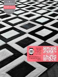 rectangles cowhide rug geometric