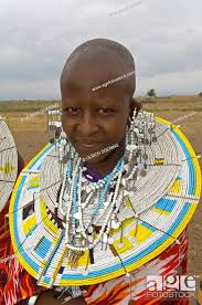 maasai woman wearing traditional neck