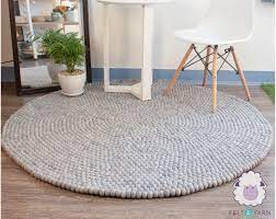 gray felt ball rug for home office
